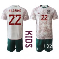 Koszulka piłkarska Meksyk Hirving Lozano #22 Strój wyjazdowy dla dzieci MŚ 2022 tanio Krótki Rękaw (+ Krótkie spodenki)